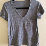 Madewell  Gray V Neck Pocket Tee Short Sleeve Cotton T Shirt Women's XS Photo 0