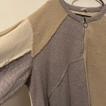 POL  Beige and Gray Textured Zip-Up Sweatshirt. Oversized large Photo 3
