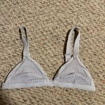 ONIA Kamryn Smocking Bikini Triangle Top - Blue, Size Medium Photo 4