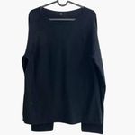 Uniqlo  3D 100% cotton Knit Boatneck relaxed casual black LS Sweater jumper top M Photo 2