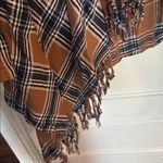 Kori  Brown and Black Plaid Cape with Fringe Photo 3