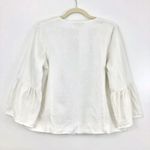 Jessica London New Linen Blend Bell Sleeve Jacket Open Front Topper White 14W Photo 9