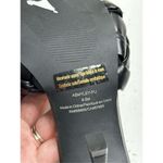 Abound  Sandals Womens Size 8.5 Black Faux Leather Woven Slip On Square Toe Heels Photo 6