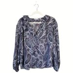 Aritzia  Little Moon Corsica Blouse Purple Paisley Ruffle Size Small Boho Photo 1