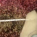 Premier Amour Ombré Sequin Wrap Dress Burgundy Gold Long Sleeve Party Size 10 Red Photo 3
