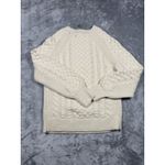 J.Crew  Sweater Womens XXS Ivory‎ Cable Knit Metallic Sequin Pullover Wool Blend Photo 5