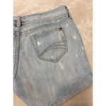 Decree  Denim Jean Shorts Size 5 Distressed Fringed Light Wash Photo 9