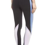 Alo Yoga Elevate Contrast-Panel Sport Leggings, Black/ UV Blue, Size 4 Photo 1