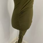 Venus  Ruched Tank Dress XS Olive Green Racerback Bodycon Midi Mature‎ Resortwear Photo 2