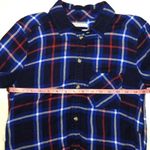 American Eagle Boyfriend Oversize Fit Blue Plaid Flannel Size Extra Small Photo 7