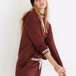 Madewell MWL Superbrushed Easygoing Hoodie Sweatshirt: Striped-Trim Edition Photo 0