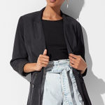 EXPRESS ✨Super High Waisted Pleated Tie
Jean Shorts ✨ Photo 0