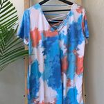 NWT Ruthie Grace “4th of July” Cage Detail Red White Blue Tie Dye Short Sleeve Size L Photo 4