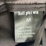 Hei Pei Wa Satin Pleated Pull on High Waist Pants Black Size M Photo 4