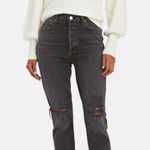 AGOLDE  Nico High Rise Slim Button Fly Jeans‎ Black Stretch A093D Women’s Size 27 Photo 0
