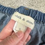 Cloth & Stone  Women’s Denim Off Shoulder Chambray Blouse Top Longsleeve Size L Photo 8