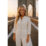 Everlane  The Canvas Organic Cotton Coverall Bone L Utility Streetwear Luxe Urban Photo 1