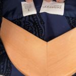 Chico's Blue jacket Paisley warm medium raised velvet design front pockets Photo 1