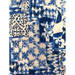 Coldwater Creek  Womens L Blue White Floral Button Up Shirt Cotton Spandex Blend Photo 7