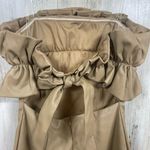 DO+BE Aviana Faux Leather Ruffled Mini Dress Tan Size S NWT Party Going Out Photo 5