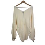 City Chic NWT Oaklyn Sweater XL (US 22) Cream Ribbed Knit Surplice Wrap Comfy Photo 5