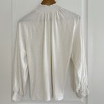 Nation Ltd  Melanie Smocked Mock Neck Top XS Off White Long Sleeve Pima Cotton Photo 6