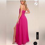 New with tags lulus Evening of Splendor Hot Pink Surplice Maxi Dress Elegant Size XS Photo 3