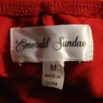 Emerald Sundae Retro Pinup Style Body Con Sexy Red Dress with Halter and Lace Detailing Photo 6