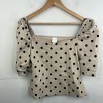 H&M Polka Dot Puffy Sleeve Crop Top size Medium Photo 1