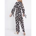Madewell  Winter Orchid Tie-Sleeve Wide Leg Jumpsuit Brigette True Black XXL Photo 1