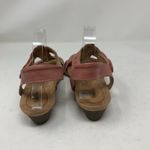 Cobb Hill Hollywood T Strap Light Rose Pink Leather Wedge Comfort Sandal Size 10 Photo 3