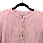 Joan Rivers  Womans Blouse Size L Pastel Pink Tunic Button Soft Cloud Lightweight Photo 2