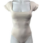 Aritzia Babaton Women's Cream Short Sleeve Square Neck Shirt Bodysuit Top Sz XS Photo 0