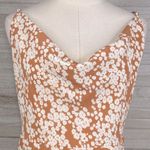 Missguided  Drape Neck Sleeveless Maxi Dress Caramel/Ivory Floral Print-12 Photo 1