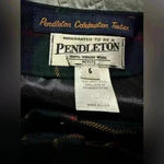 Pendleton Vintage.  Petite Virgin Wool Green Plaid Pencil Skirt. Leather Strap. Photo 7