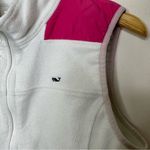 Vineyard Vines Fleece Jacket Women White Solid Full Zip Vest Pocket Collar Sz M Photo 2