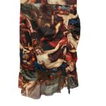 Pretty Little Thing  Renaissance Print Mesh Ruched Mini Dress Bodycon Sexy Size 8 Photo 6