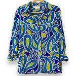 Diane Von Furstenberg  100% silk small nautical rope pattern blue green purple Photo 7