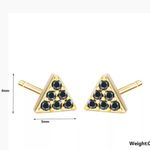 Boutique NEW‎ | Petite 18k Gold Triangle Black Pave Diamond Earrings Photo 11