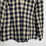 Smythe Women's Double Breasted Min Plaid Blazer Navy Check Size 6 Blue Photo 8