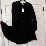 Ulla Johnson NEW Callista Silk Mini Dress Size 4 Black Long Sleeve Ruffle NWT Photo 8