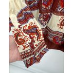 Anthropologie Tiny Rust Red Nahara Paisley Print Blouse‎ V-Neck High Low Top Shirt Women XS Photo 5