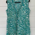 True Destinations Women’s XL Blue Green Maxi Resort Tropical Summer Beach Dress Photo 0