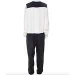Joseph NWOT  Black &‎ Off White Matt 100% Silk Harem Pants Harlem Jumpsuit Size M Photo 4