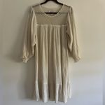 Antik Batik Short Flowing Openwork Dress Usher Size XS Bohemian Lagenlook Cream Photo 1