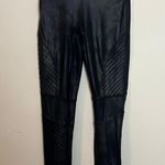 Spanx - Faux Leather Moto Leggings Black Slimming Pants Night Out Photo 1