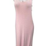 Legoe Pink Ribbed Knit Sleeveless Scoop Neck Maternity Bodycon Maxi Dress Size L Size L Photo 0