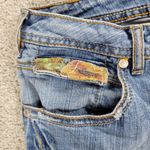 Faded Glory Vintage  Jeans Womens 12 Light Wash Blue Floral Flap Pockets Wide Leg Photo 7