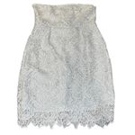 MM Couture  Miss Me White Strapless Lace Mini Dress‎ Medium Wedding Cocktail Photo 3