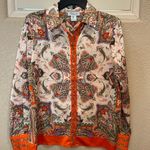 Rachel Zoe  Orange Multicolor Paisley Button Up Dress Top Photo 1